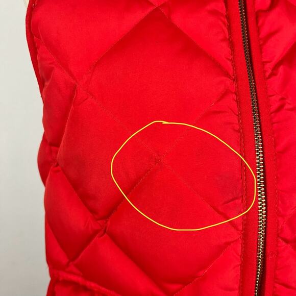 J. Crew Red Puffer Vest with Snap Pockets - Picture 7 of 11